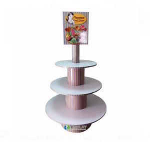 Christmas Cake Stand 3 Tier Paper Cardboard Display Cupcake Stand PDQ Paper Countertop Displays
