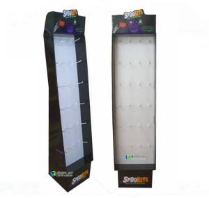 Retailed Product Customized Corrugated Paper Floor Type Hook Display Stand
