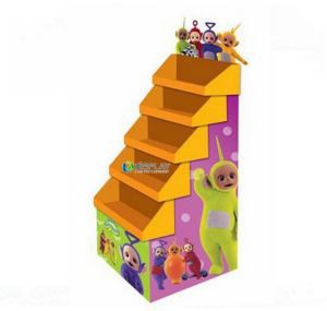 Green Reusable Cardboard Display Shelf with Cartoon Character