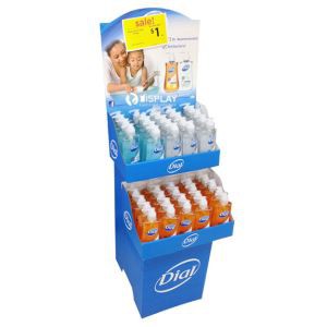 Free Standing Tanning Lotion Display Racks with Cardboard Material, Shampoo Display Stand