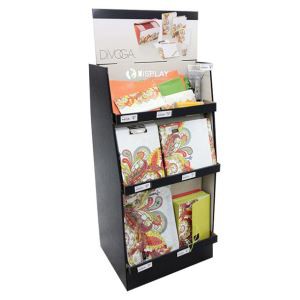 Cardboard Floor Book Display with Four Shelves, Paper Display Stand