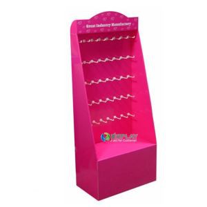 Point of Sale Cardboard Top Display, Peggable Display Retail Floor Display with Hooks