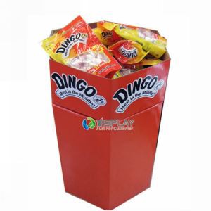 Corrugated Paper Square Display Retail cardboard dump bins for Supermarket Promotion