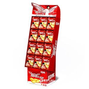 Customized Corrugated Paper Snacks Display Stand for Supermarket