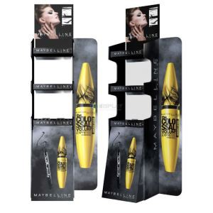 Pop up Single Side Cardboard Floor Tiers Display Stand for Cosmetics Products