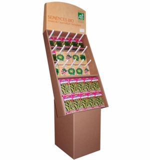 Custom Advertising Retail Cardboard Hook Shelf Paper Floor Display Stand