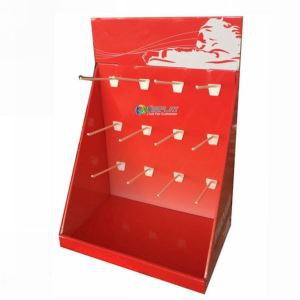 Cardboard Counter Display Stand for Cell Phone Accessory Display with Hooks