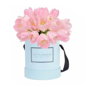 No MOQ Luxury Logo Print Round Flower Box