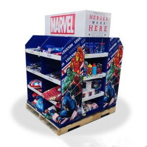 Colorful Pallet Display Stand for Toys, POS Cardboard Display Shelves
