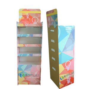 Custom corrugated cardboard folded POP floor shelfves displays