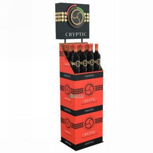 New Design Cardboard Free Standing Wine Bottle Display Stand
