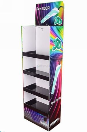 Recyclable free standing Cardboard Display Stand for Stationery promotion