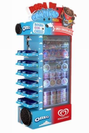Supermarket free standing shelf display
