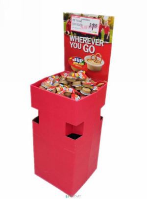 Food cardboard recycled bins stand,dump bin display for retail