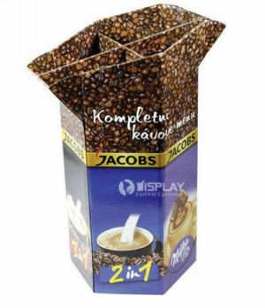 Customized coffee beans hexagonal cardboard dump bins,point of sale display bins stands