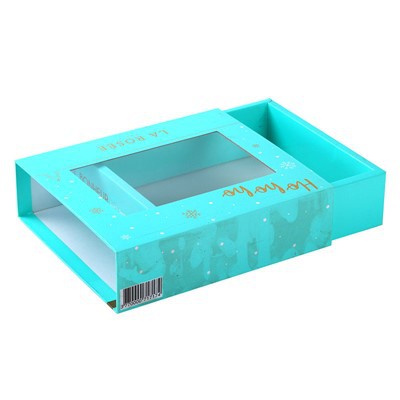Packaging Gift Drawer Box With PVC Window Kraft PaperJC