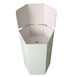 Plain Pop Rigid Cardboard Hexagon Floor Display Stand With Best Quality For Exhibition