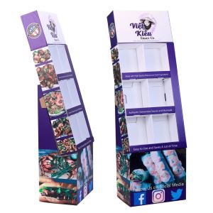 Easy Fold Point Of Sale 3x3 Shelf Cardboard Display For Sauce