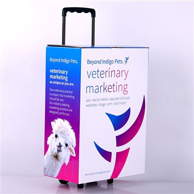 POP Exhibition Cardboard Display Trolley Box Recycle Custom Design Paper Trolley Box Folding Shopping Trolley Box
