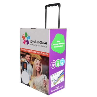 Portable Cardboard Trolley Box Advertising Cardboard Box Trolley