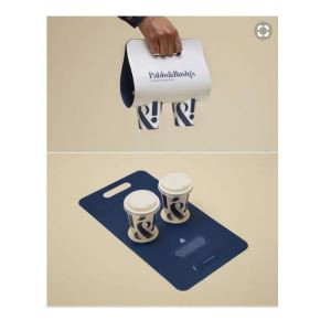Portable Innovated Desgin Take Out Instant Coffee Delivery Packaging For Cups With Handles