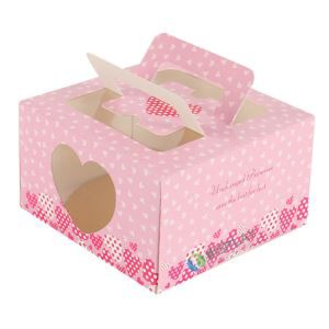 printing folding paperboard birthday cake box with handle and window