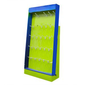 Custom Advertising Retail Cardboard Hook Shelf Paper Floor Display Stand