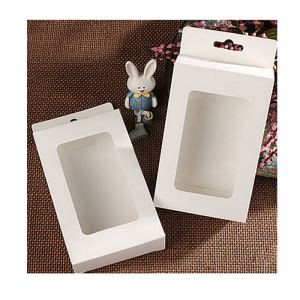PVC Film Window Cardboard Disposable Paper Phone Case With Simple Design