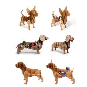 Recycled Material Dog Shaped Cardboard Shelf Display For Showing Small Cute Things/necklace And Accessories