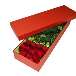 Red Corrugated Rectangle Cardboard Flower Packaging/gift Packaging Box