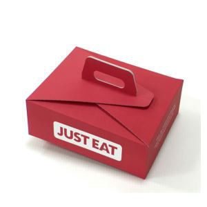 Red Hand Held Cardboard Paper Hot Sale Packaging Box For Tempting Snacks/food/cakes Delivery