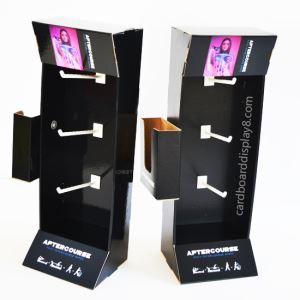 Peg hook socks cardboard counter top display shelf for clothing display