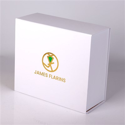 Luxury White Magnetic Folding Gift Box With Bronzing Logo