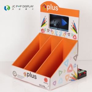 Stationery Shelf With Display Screen LCD Cardboard Counter Display