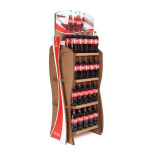 Supermarket Promotion Custom Printing Paper Cardboard Display Stand For Coke