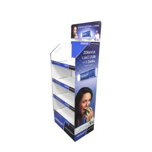 Toothpaste Merchandising Floor Stand Displays Retail Carton Pocket Floor Display
