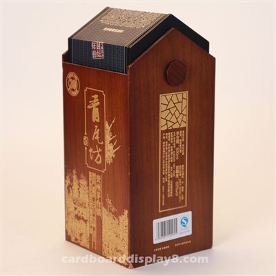 Unique Design Beverage Packaging Laquer Wooden Box With Special Shaped Lid
