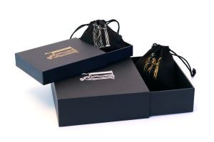 Unique Bracelect ring necklace ​Jewelry drawer gift Box rigid paper packaging with Pouch bag